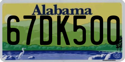 AL license plate 67DK500