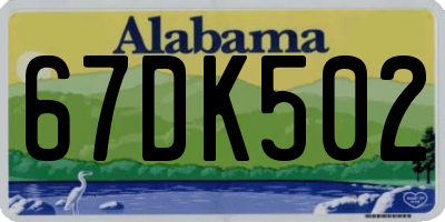 AL license plate 67DK502