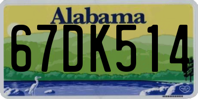 AL license plate 67DK514