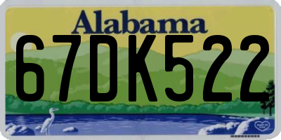AL license plate 67DK522