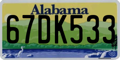 AL license plate 67DK533