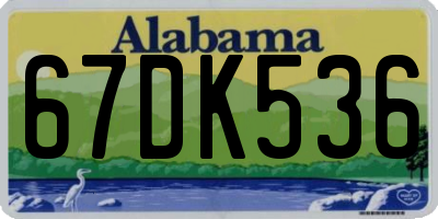 AL license plate 67DK536