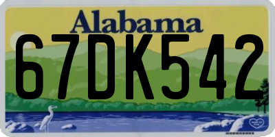 AL license plate 67DK542