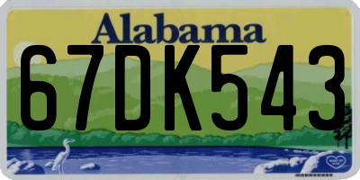 AL license plate 67DK543