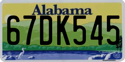 AL license plate 67DK545