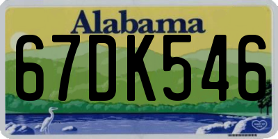 AL license plate 67DK546