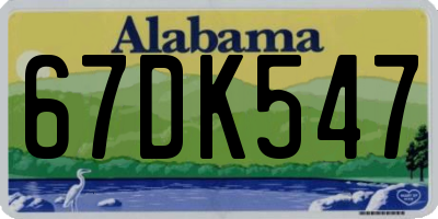 AL license plate 67DK547