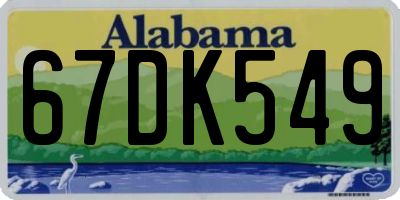 AL license plate 67DK549