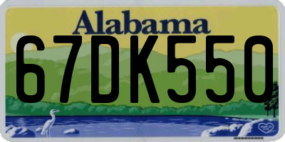 AL license plate 67DK550