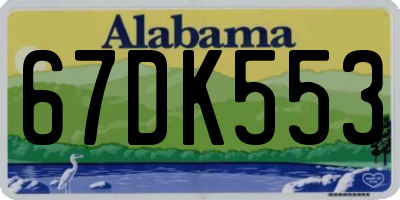 AL license plate 67DK553