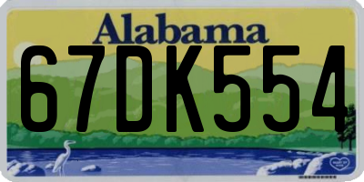 AL license plate 67DK554