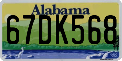 AL license plate 67DK568