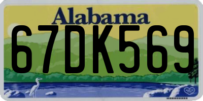 AL license plate 67DK569