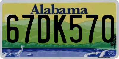AL license plate 67DK570