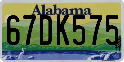 AL license plate 67DK575