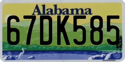 AL license plate 67DK585