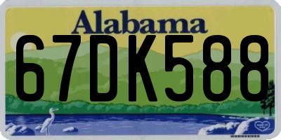 AL license plate 67DK588