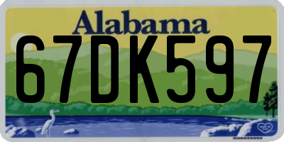 AL license plate 67DK597