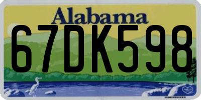 AL license plate 67DK598