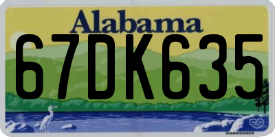 AL license plate 67DK635