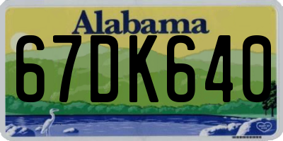 AL license plate 67DK640
