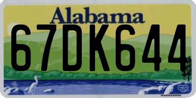 AL license plate 67DK644