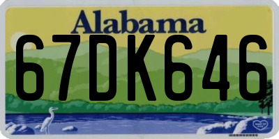 AL license plate 67DK646