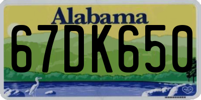 AL license plate 67DK650