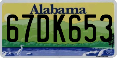 AL license plate 67DK653