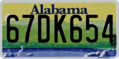 AL license plate 67DK654
