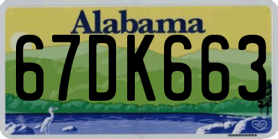 AL license plate 67DK663
