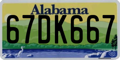 AL license plate 67DK667