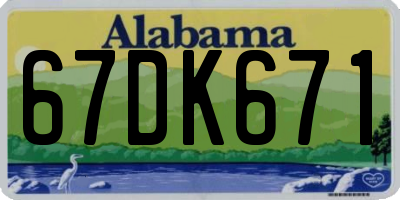 AL license plate 67DK671