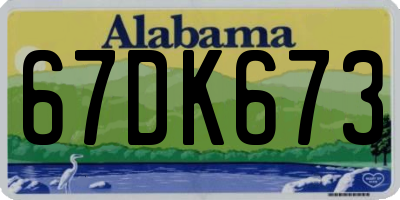 AL license plate 67DK673