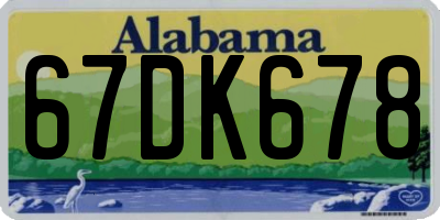AL license plate 67DK678