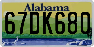 AL license plate 67DK680