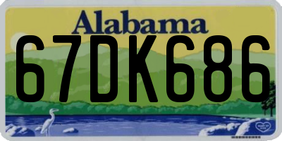 AL license plate 67DK686