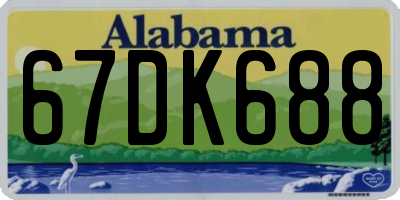 AL license plate 67DK688