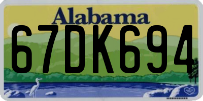 AL license plate 67DK694