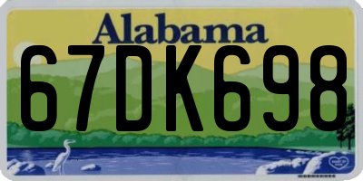 AL license plate 67DK698