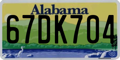 AL license plate 67DK704