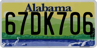 AL license plate 67DK706