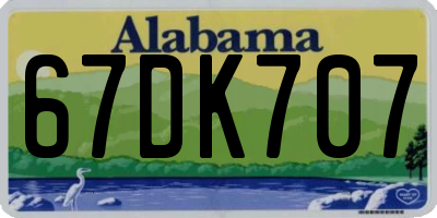 AL license plate 67DK707