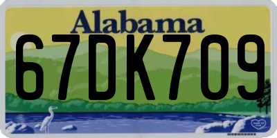 AL license plate 67DK709