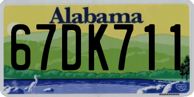 AL license plate 67DK711