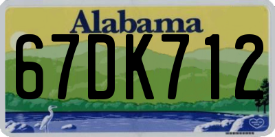 AL license plate 67DK712