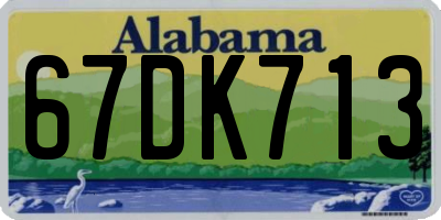 AL license plate 67DK713