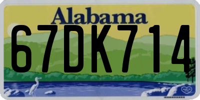 AL license plate 67DK714