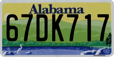 AL license plate 67DK717