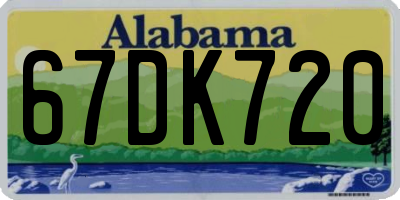 AL license plate 67DK720
